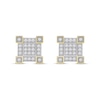 Thumbnail Image 3 of 0.40 CT. T.W. Square Multi-Diamond Frame Stud Earrings in 10K Gold