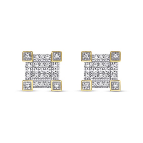 0.40 CT. T.W. Square Multi-Diamond Frame Stud Earrings in 10K Gold