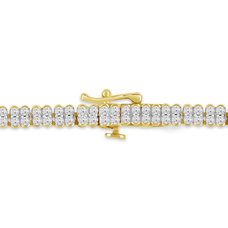 Main Image 3 of 7.50 CT. T.W. Certified Lab-Grown Diamond Tennis Necklace in 10K Gold (F/SI2) - 20”