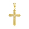 0.50 CT. T.W. Diamond Bevelled Edged Cross Necklace Charm in 10K Gold