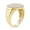 Thumbnail Image 2 of 1.33 CT. T.W. Certified Lab-Created Multi-Diamond Double Frame Ribbed Shank Ring in 10K Gold (F/SI2)