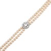 Thumbnail Image 2 of 5.0-6.0mm Freshwater Cultured Pearl and White Lab-Created Sapphire Double Strand Bracelet in Sterling Silver - 7.5”