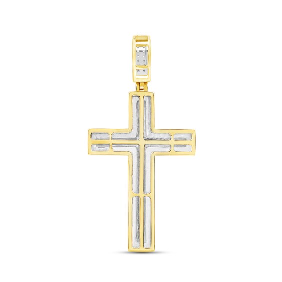 CT. T.W. Certified Lab-Created Diamond Frame Cross Necklace Charm in 10K Gold (F/SI2