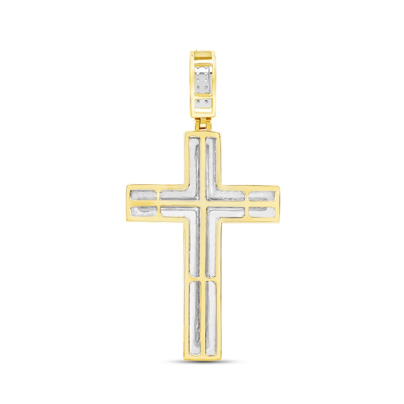 Main Image 3 of 2.00 CT. T.W. Certified Lab-Grown Diamond Frame Cross Necklace Charm in 10K Gold (F/SI2)