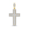 Thumbnail Image 1 of 1.50 CT. T.W. Certified Lab-Grown Diamond Frame Cross Necklace Charm in 10K Gold (F/SI2)