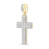 Thumbnail Image 2 of 1.50 CT. T.W. Certified Lab-Grown Diamond Frame Cross Necklace Charm in 10K Gold (F/SI2)