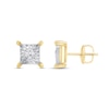 Thumbnail Image 2 of 0.16 CT. T.W. Certified Lab-Grown Diamond Miracle Square Frame Solitaire Stud Earrings in 10K Gold (F/SI2)