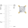 Thumbnail Image 4 of 0.16 CT. T.W. Certified Lab-Grown Diamond Miracle Square Frame Solitaire Stud Earrings in 10K Gold (F/SI2)