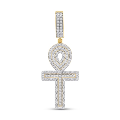 1.00 CT. T.W. Certified Lab-Created Diamond Ankh Cross Necklace Charm in 10K Gold (F/SI2)