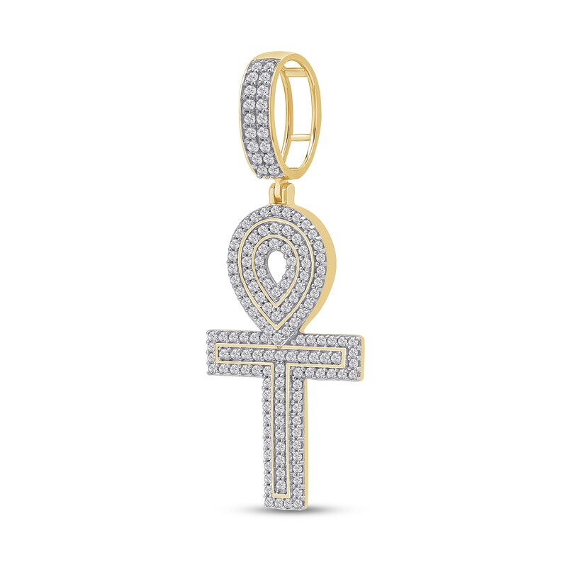 Main Image 2 of 1.00 CT. T.W. Certified Lab-Grown Diamond Ankh Cross Necklace Charm in 10K Gold (F/SI2)