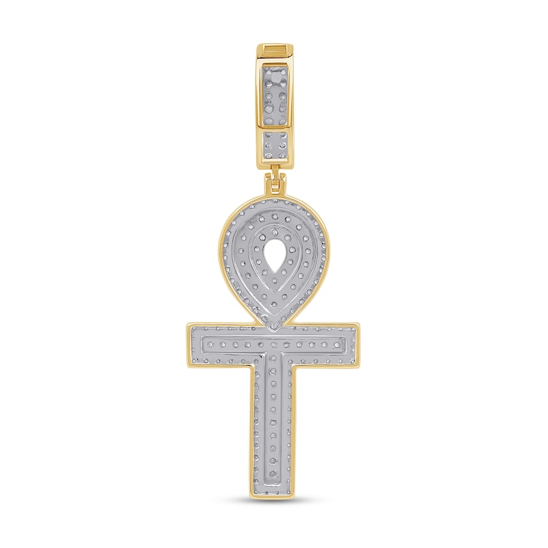 Main Image 3 of 1.00 CT. T.W. Certified Lab-Grown Diamond Ankh Cross Necklace Charm in 10K Gold (F/SI2)