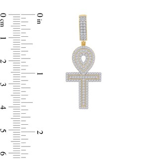 1.00 CT. T.W. Certified Lab-Created Diamond Ankh Cross Necklace Charm in 10K Gold (F/SI2)