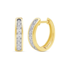 0.50 CT. T.W. Certified Lab-Grown Diamond Huggie Hoop Earrings in 10K Gold (F/SI2)