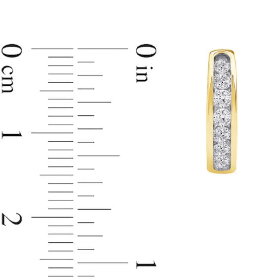 0.50 CT. T.W. Certified Lab-Created Diamond Huggie Hoop Earrings in 10K Gold (F/SI2)