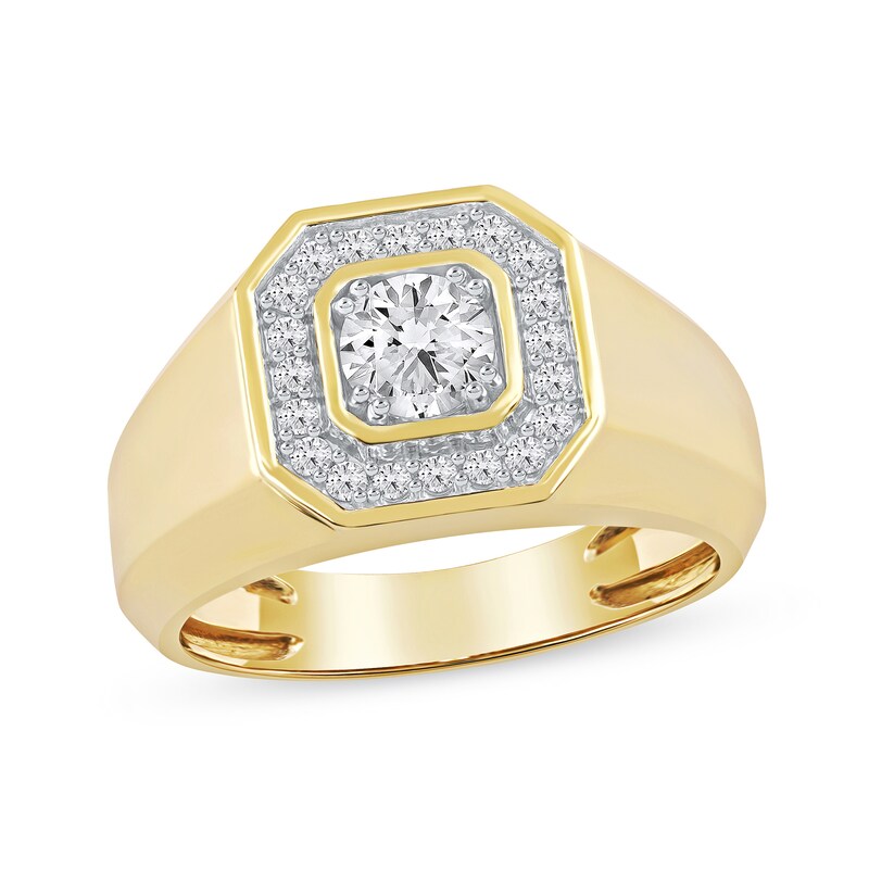 Main Image 1 of 1.00 CT. T.W. Canadian Certified Diamond Octagon Frame Ring in 14K Gold (I/I2)