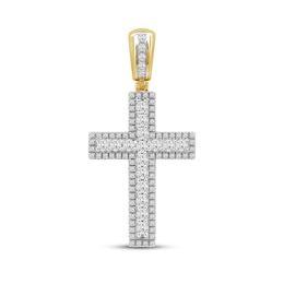 2.00 CT. T.W. Certified Lab-Grown Diamond Frame Cross Necklace Charm in 10K Gold (F/SI2)