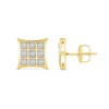Thumbnail Image 2 of 0.25 CT. T.W. Certified Lab-Grown Diamond Flared Square Stud Earrings in 10K Gold (F/SI2)