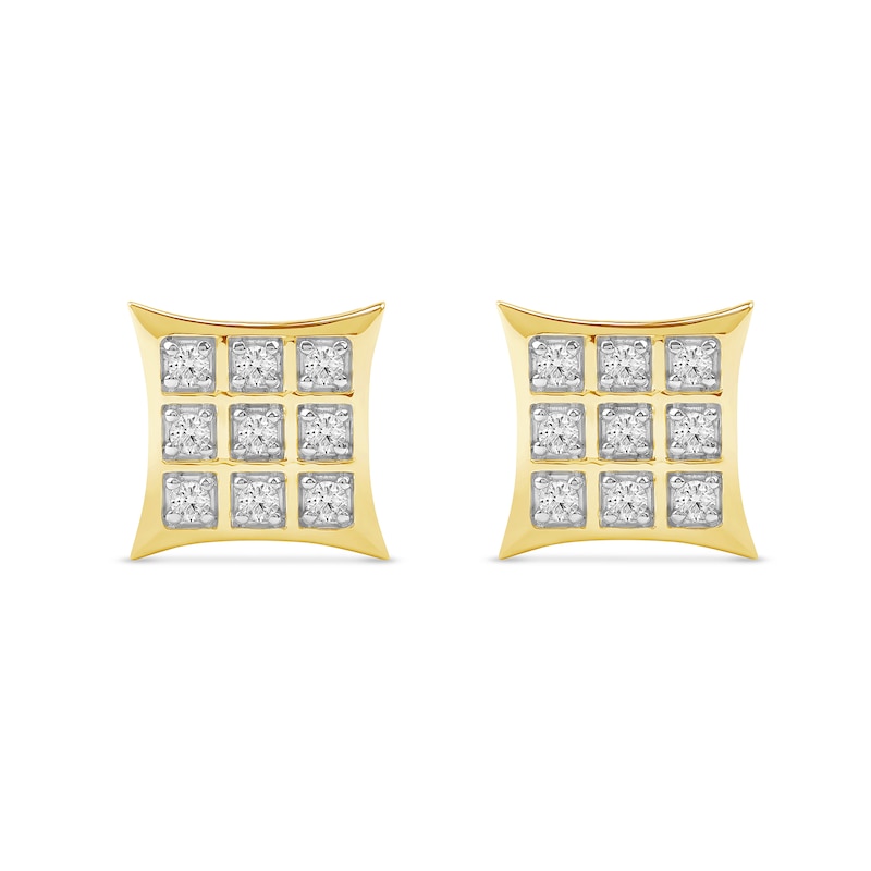 Main Image 3 of 0.25 CT. T.W. Certified Lab-Grown Diamond Flared Square Stud Earrings in 10K Gold (F/SI2)