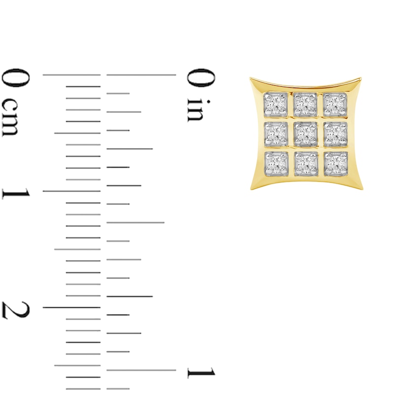 Main Image 4 of 0.25 CT. T.W. Certified Lab-Grown Diamond Flared Square Stud Earrings in 10K Gold (F/SI2)