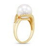 Thumbnail Image 2 of 12.0-13.0mm Freshwater Cultured Pearl and 0.29 CT. T.W. Diamond Bypass Ring in 10K Gold