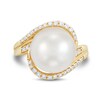 Thumbnail Image 3 of 12.0-13.0mm Freshwater Cultured Pearl and 0.29 CT. T.W. Diamond Bypass Ring in 10K Gold