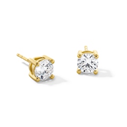 1.50 CT. T.W. Certified Lab-Grown Diamond Solitaire Stud Earrings in Sterling Silver with 10K Gold Plate (I/SI2)