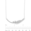 0.20 CT. T.W. Diamond Ribbon Curved Bar Necklace in Sterling Silver