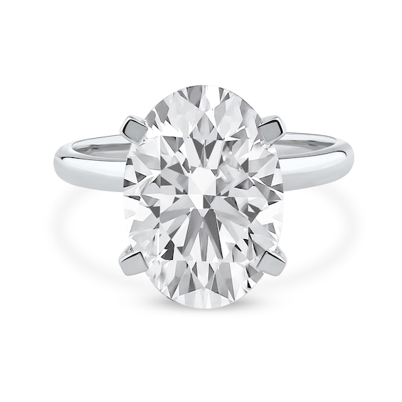 5.00 CT. Oval Certified Lab-Created Diamond Solitaire Engagement Ring in 14K White Gold (F/SI2)
