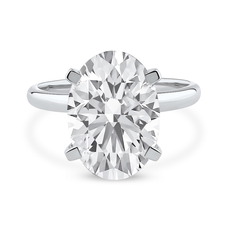 Main Image 4 of 5.00 CT. Oval Certified Lab-Grown Diamond Solitaire Engagement Ring in 14K White Gold (F/SI2)