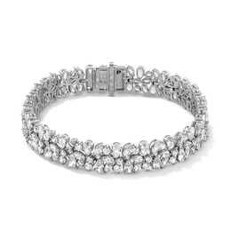 14.12 CT. T.W. Multi-Shaped Certified Lab-Grown Diamond Link Bracelet in 10K White Gold (F/SI2)
