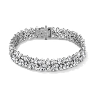 14.12 CT. T.W. Multi-Shaped Certified Lab-Created Diamond Link Bracelet in 10K White Gold (F/SI2)