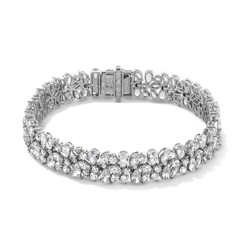Main Image 1 of 14.12 CT. T.W. Multi-Shaped Certified Lab-Grown Diamond Link Bracelet in 10K White Gold (F/SI2)