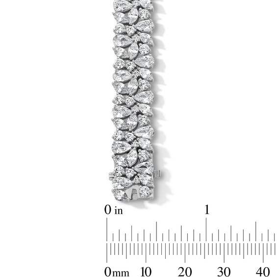14.12 CT. T.W. Multi-Shaped Certified Lab-Created Diamond Link Bracelet in 10K White Gold (F/SI2)