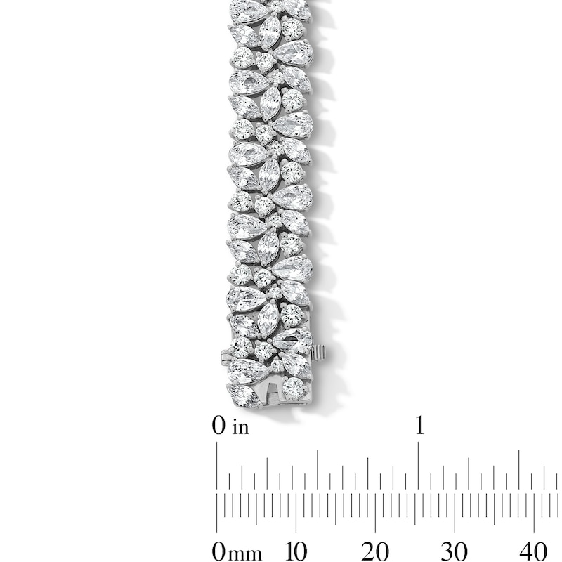 Main Image 3 of 14.12 CT. T.W. Multi-Shaped Certified Lab-Grown Diamond Link Bracelet in 10K White Gold (F/SI2)