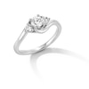 Thumbnail Image 3 of 0.75 CT. T.W. Diamond Past Present Future® Bypass Shank Engagement Ring in 14K White Gold