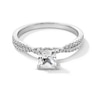 Thumbnail Image 1 of 0.95 CT. T.W. Princess-Cut Diamond Crossover Shank Engagement Ring in 14K White Gold