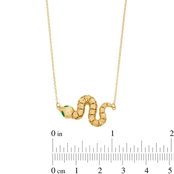 Diamond-Cut Snake Necklace in Semi-Solid 14K Gold