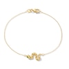 Thumbnail Image 1 of Diamond-Cut Snake Bracelet in Semi-Solid 14K Gold - 7.5"