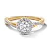 Thumbnail Image 1 of 0.70 CT. T.W. Certified Lab-Grown Diamond Frame Crossover Shank Engagement Ring in 14K Gold (F/VS2)