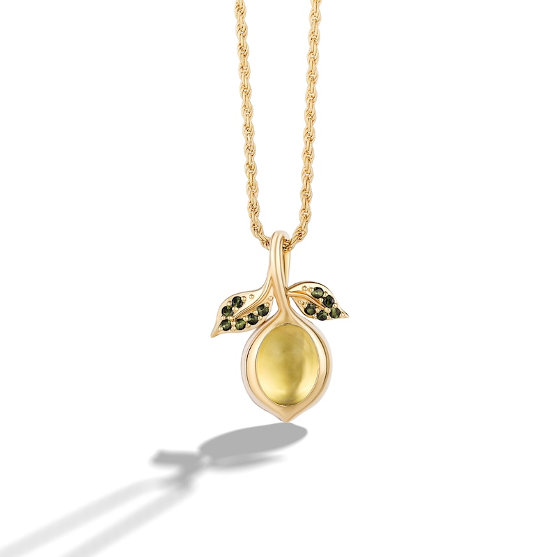 Main Image 1 of Limor Mindful Jewellery Elements Earth Lemon Quartz and Green Tourmaline Pendant in Sterling Silver with 24K Gold Plate