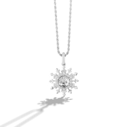 Limor Mindful Jewellery Elements Water White Quartz and 0.085 CT. T.W. Diamond Snowflake Pendant in Sterling Silver