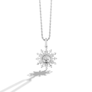 Limor Mindful Jewellery Elements Water White Quartz and 0.085 CT. T.W. Diamond Snowflake Pendant in Sterling Silver