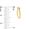 Thumbnail Image 2 of Child's Cubic Zirconia Solitaire Stud and Tube Hoop Earrings Set in 14K Gold