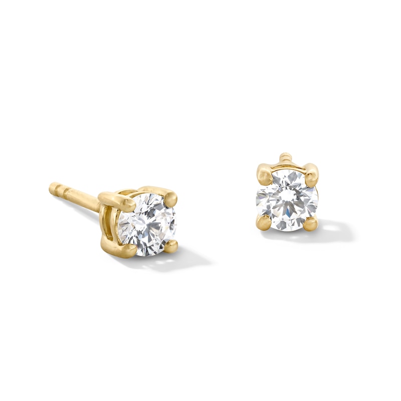 Main Image 1 of 0.50 CT. T.W. Certified Lab-Grown Diamond Solitaire Stud Earrings in Sterling Silver with 10K Gold Plate (I/SI2)