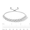 Thumbnail Image 3 of 0.25 CT. T.W. Diamond Bypass Frame Bolo Bracelet in Sterling Silver - 8.75”
