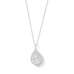 Unstoppable Love™ 0.50 CT. T.W. Certified Lab-Grown Diamond Double Teardrop Pendant in 14K White Gold (F/SI2)
