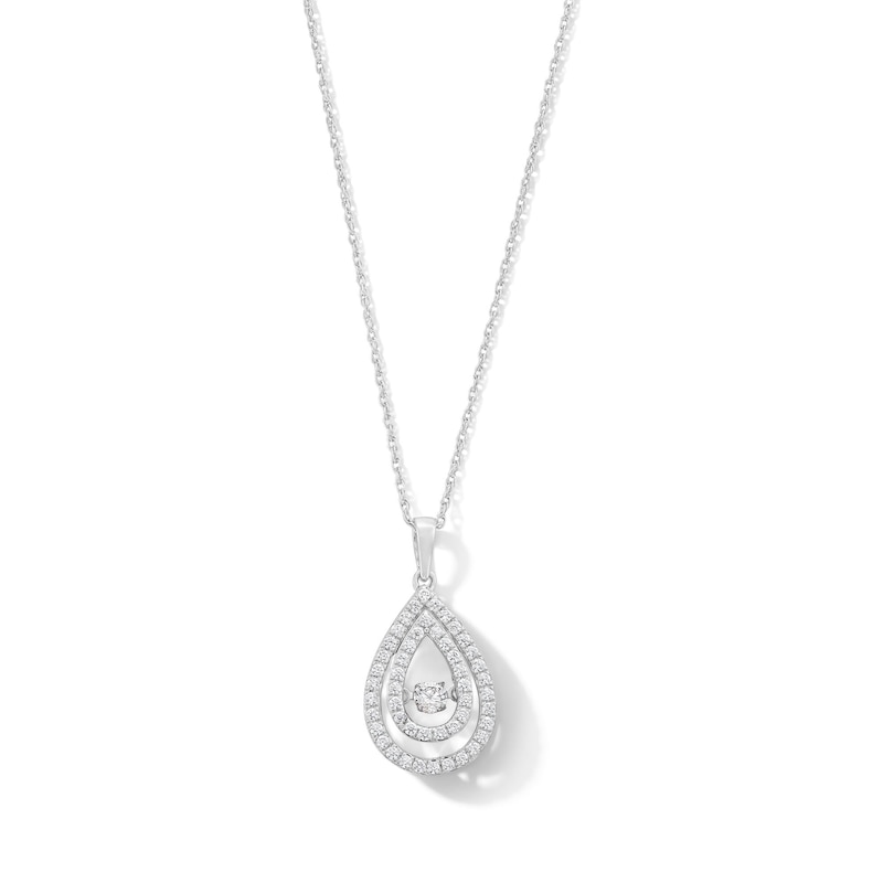 Main Image 1 of Unstoppable Love™ 0.50 CT. T.W. Certified Lab-Grown Diamond Double Teardrop Pendant in 14K White Gold (F/SI2)