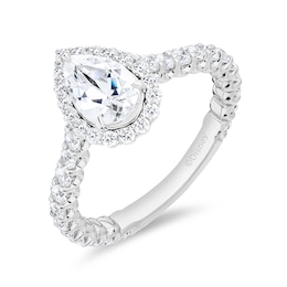 Enchanted Star Ariel 1.80 CT. T.W. Pear-Shaped Certified Lab-Grown Diamond Frame Engagement Ring in 14K White Gold