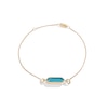 Thumbnail Image 1 of Limor Mindful Jewellery Guidestones Elongated Hexagon Swiss Blue Topaz Sideways Solitaire Bracelet in 10K Gold - 8”
