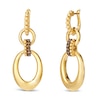 Thumbnail Image 1 of Le Vian® 0.18 CT. T.W. Chocolate Diamond® Oval Link Hoop Drop Earrings in 14K Honey Gold™